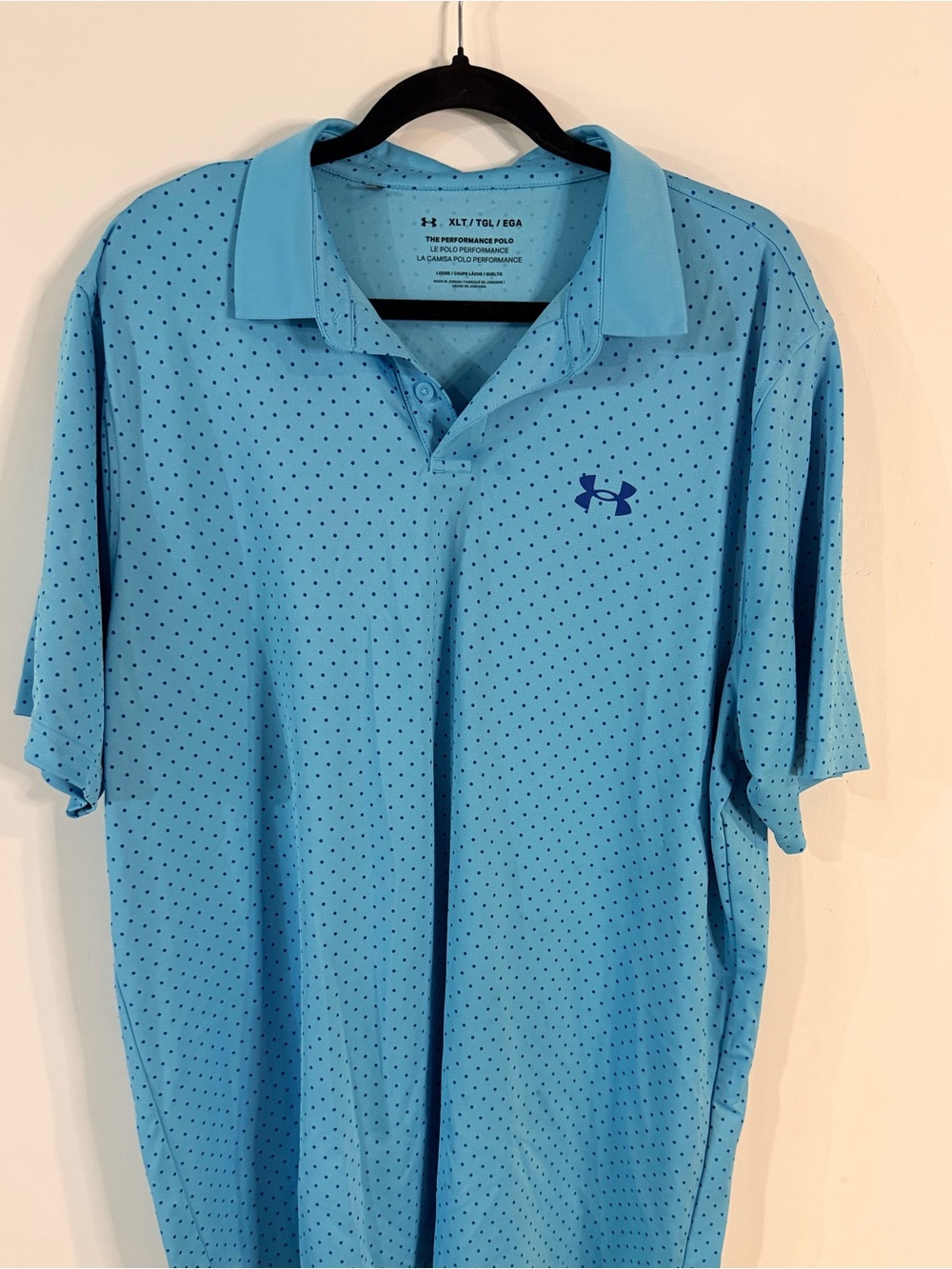 UA‎ the performance polo blue polka dot